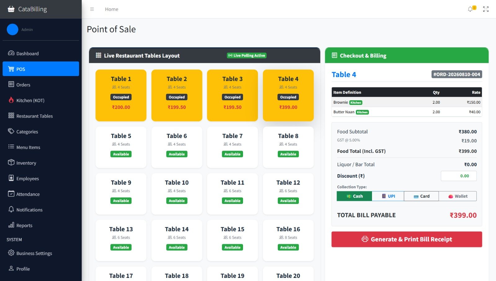 CataBilling Point of Sale